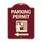 Signmission Parking Permit With Left ArrowHeavy-Gauge Aluminum Architectural Sign, 24" x 18", BU-1824-23402 A-DES-BU-1824-23402 - alternate 1